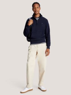 Свитшот Tommy Hilfiger Flag Logo Quater-Zip Navy