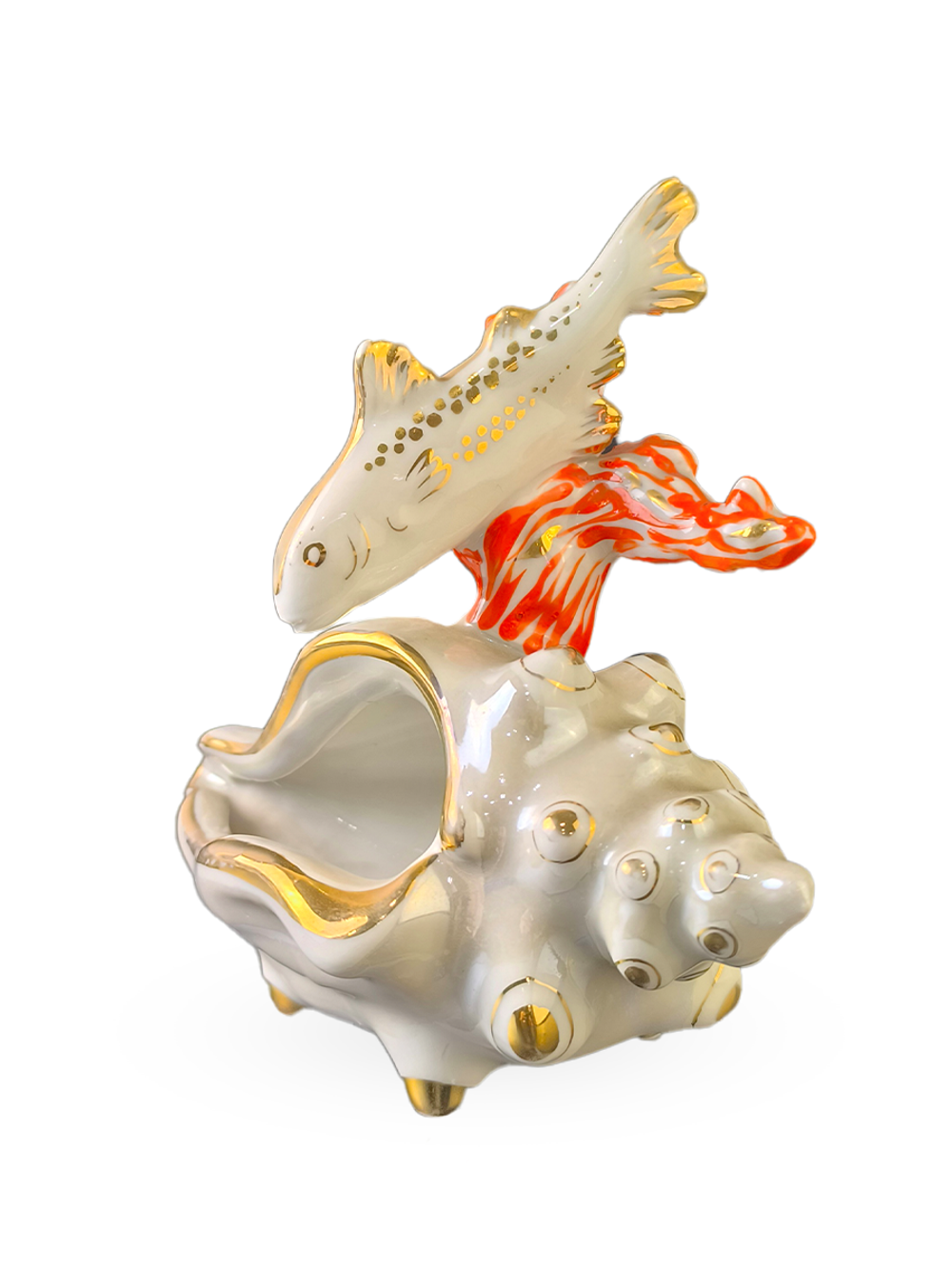 Фарфоровая статуэтка "Рыбка и ракушка" Дулево