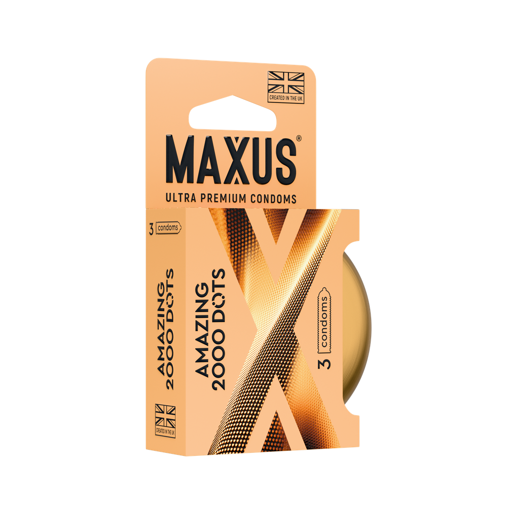 Презервативы MAXUS 2000 Amazing Dots №3 в железном кейсе, точечные, 3 шт