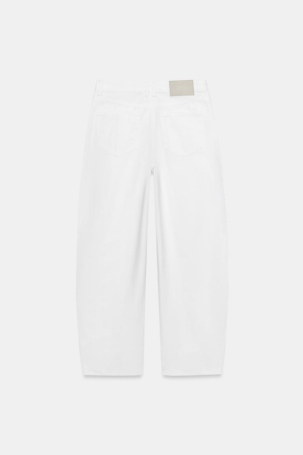 ZARA ДЖИНСЫ Z1975 BARREL WIDE-LEG СО СРЕДНЕЙ ПОСАДКОЙ, БЕЛЫЙ