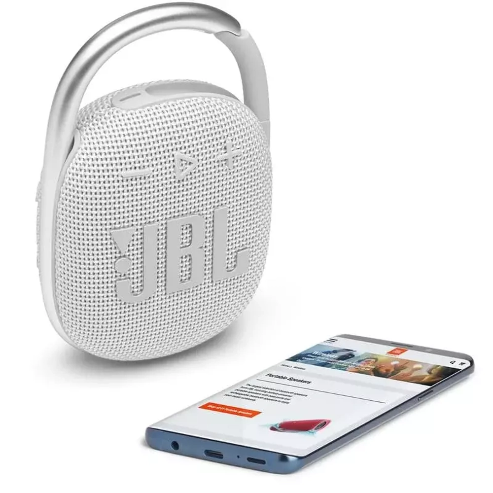 Колонки Bluetooth JBL Clip 4, White (JBLCLIP4WHT)