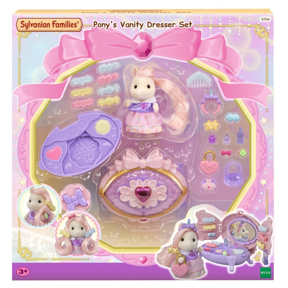 Sylvanian Families - Туалетные принадлежности с зеркалом + пони с розовыми волосами 5704 / артикул   5704  / GTIN 5054131057049