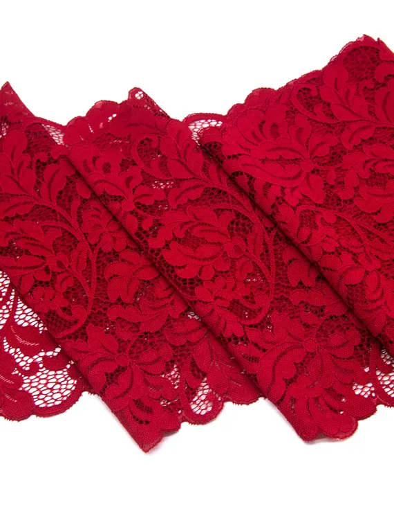 03-200 Кружево эластичное 22 см, темно-красный