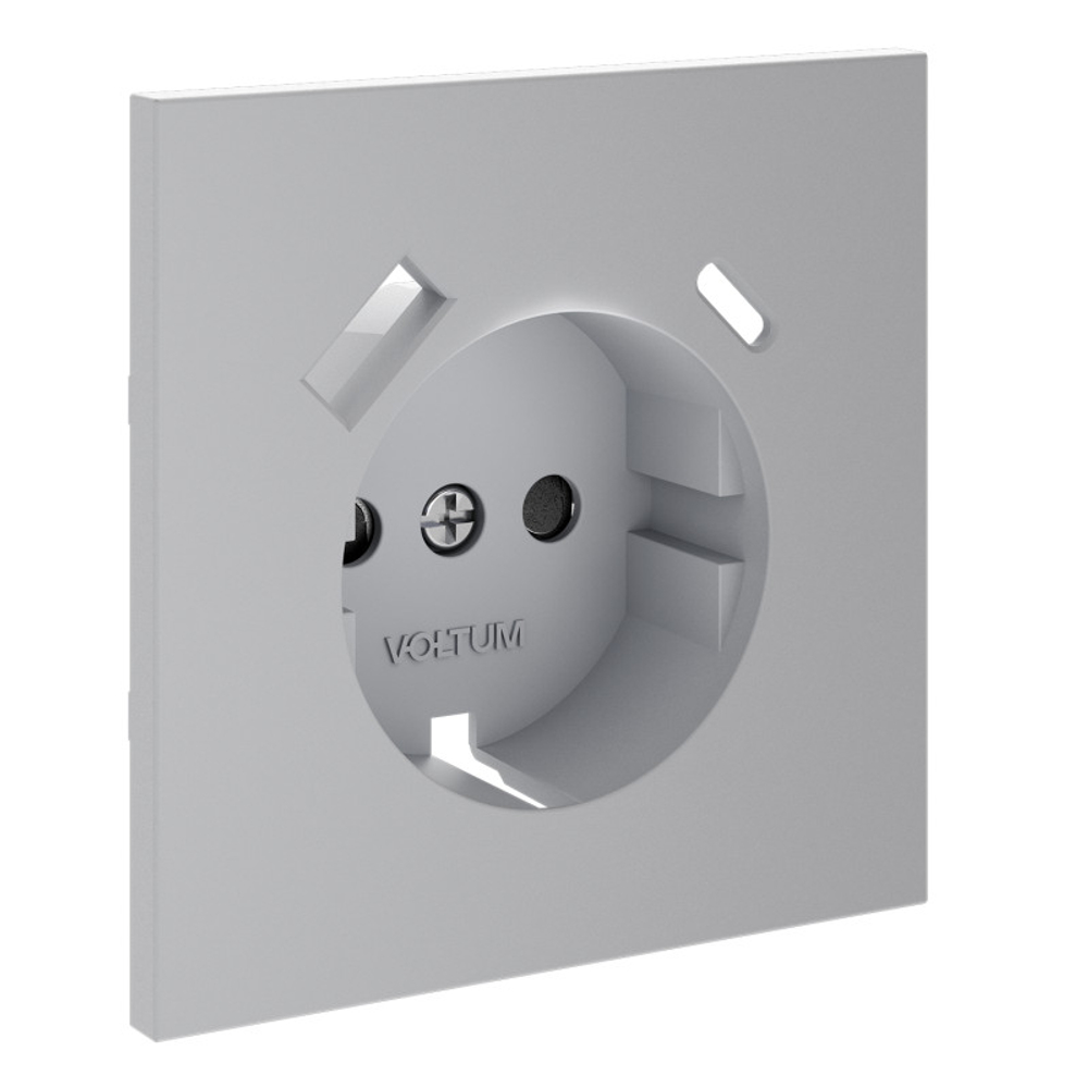 Накладка для розетки с заземлением и защитными шторками, с USB A+C, S70 (серый)