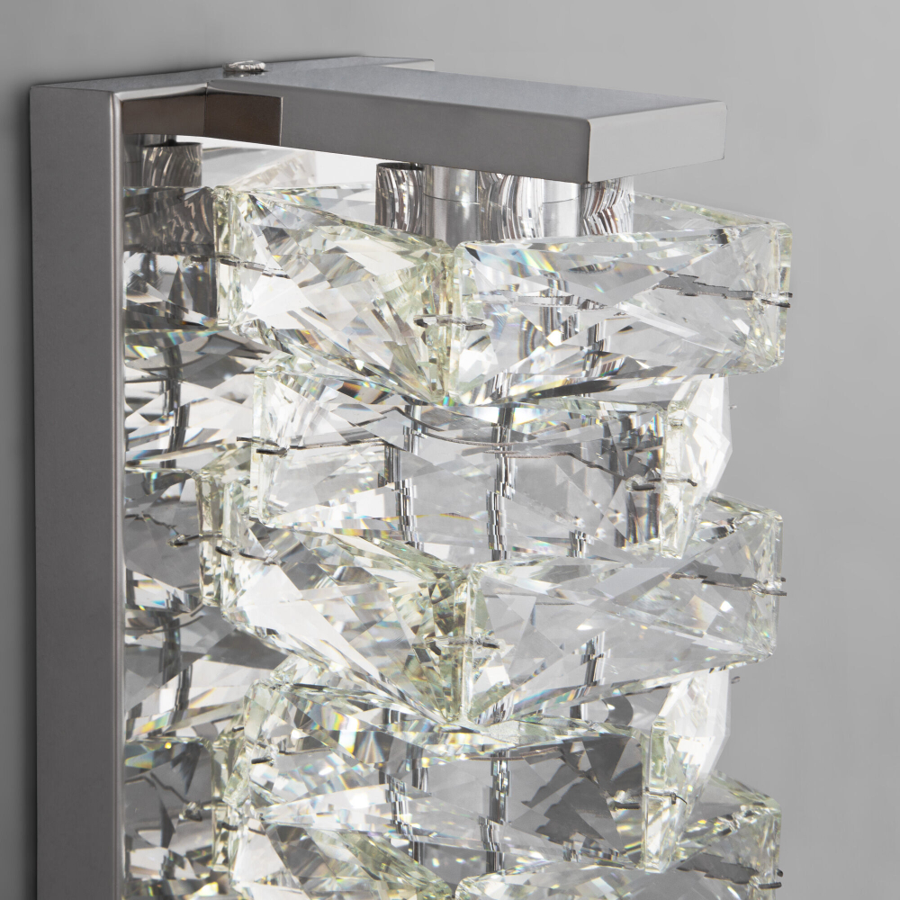 Настенный светодиодный светильник Eurosvet Blitz 40259 LED хром/ прозрачный хрусталь Strotskis
