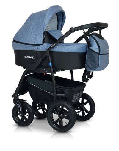 Детская коляска Verdi Sonic Plus 3 в 1 (Голубой/черный)
