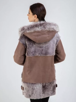 Дубленка зимняя с капюшоном натуральная