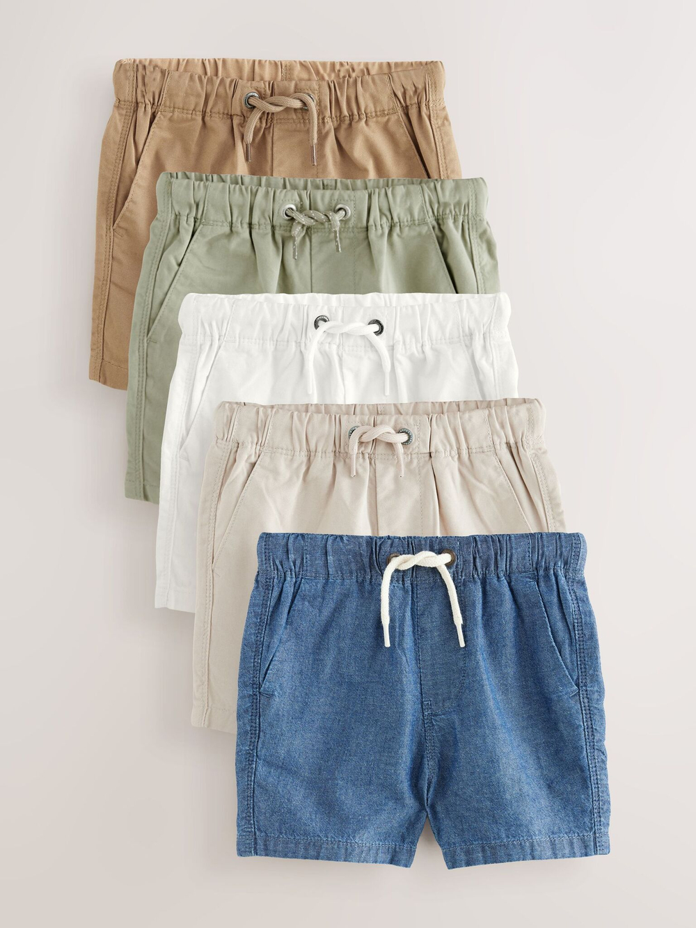 Шорты для мальчика Next AG3-818, 5 шт., Голубой, Бежевый, Белый