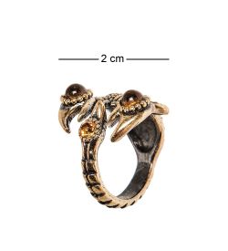 AM-2500 Кольцо «Скорпион со стразом» (латунь, янтарь)
