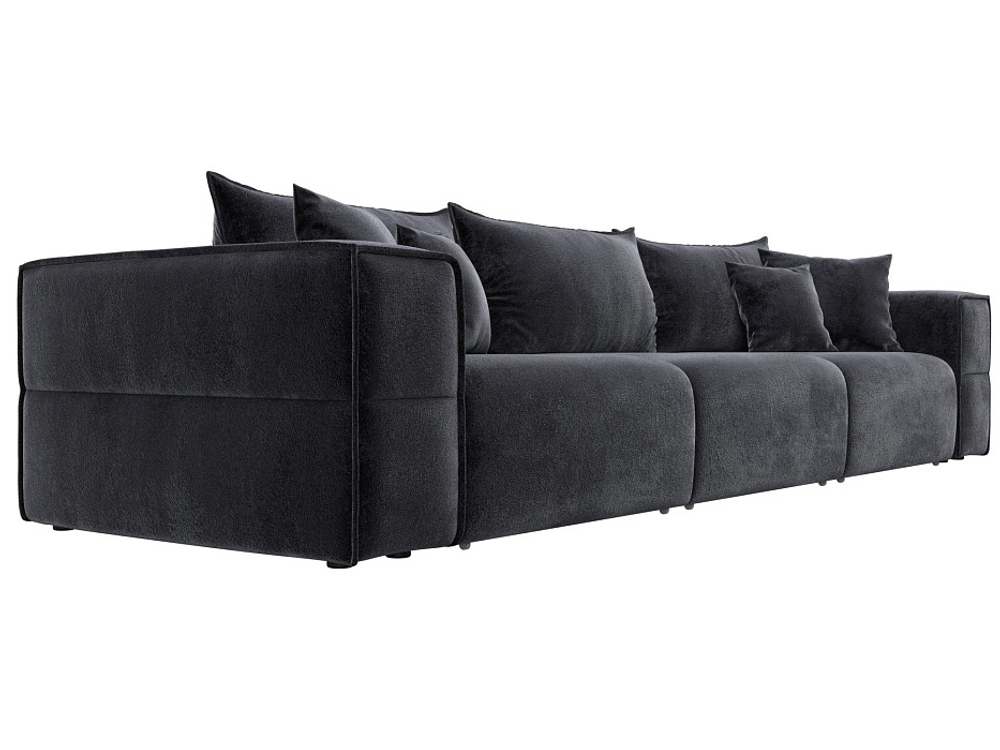 Диван прямой Лига-058 НПБ Лонг, TOWER 11 темно-серый, Велюр, 129397