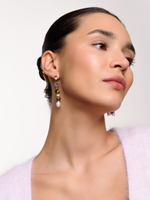 Серьги "Tiger's eye pearl berry" Silver