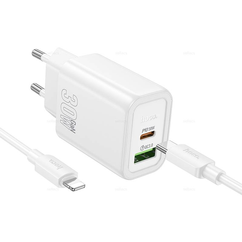 Зарядное устройство для Lightning Hoco N63 PD30W+QC3.0 (white)