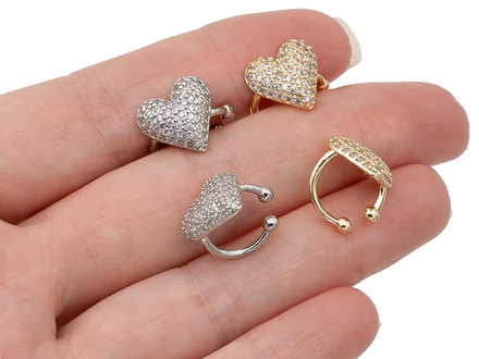 Кафф "Сердце" со стразами