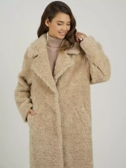Шуба чебурашка длинная из овечьей шерсти, SilverFox (арт.S1072rm09bz)