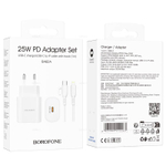 Зарядное устройство Borofone PD 25W + QC3.0 Для Lightning BA82A (white)