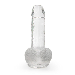 Прозрачный фаллоимитатор на присоске - 15 см.