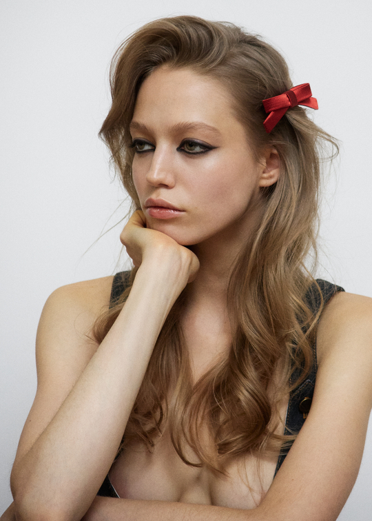 Бант "Стрекоза" XS бордовый