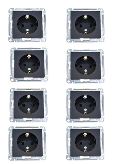 Розетка 1-м СП AtlasDesign 16А IP20 с заземл. механизм карбон SE ATN001043 8шт