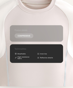 Oysho Топ Compressive светоотражающий, темно-серый