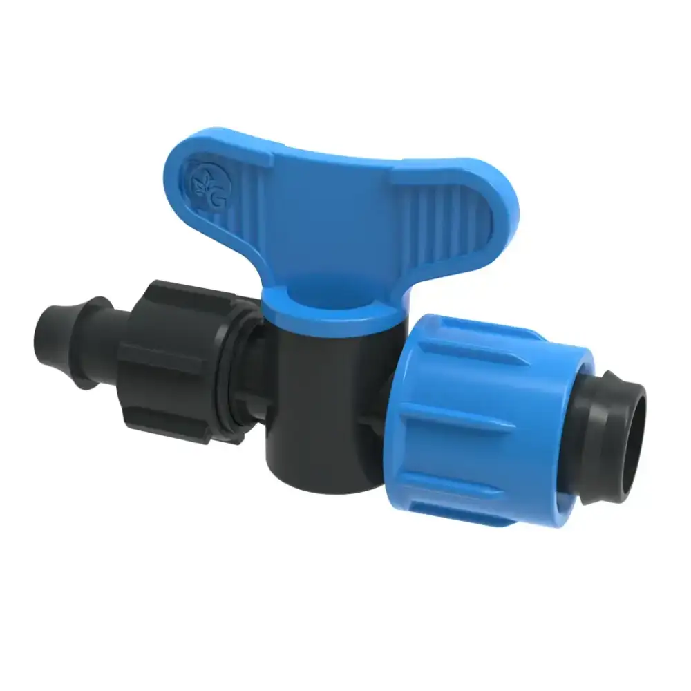 Кран стартовый для капельной ленты с поджимом и резинкой, 14мм (Китай)