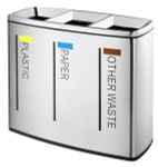 Контейнер для сортировки мусора на 3 сегмента 150 л. нерж. сталь NOFER 14100.S матовый