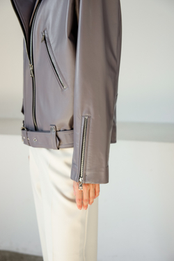 Косуха medium серый сапфир мягкая кожа