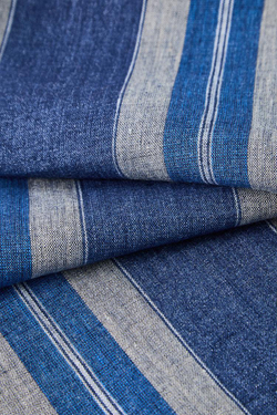 ZARA HOME ПОЛОСАТАЯ ЛЬНЯНАЯ ДОРОЖКА, СИНИЙ