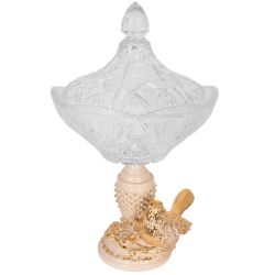 Сахарница стеклянная с крышкой Терра Сонг Айвори