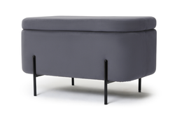 Пуф Gloria овальный Серый с ящиком