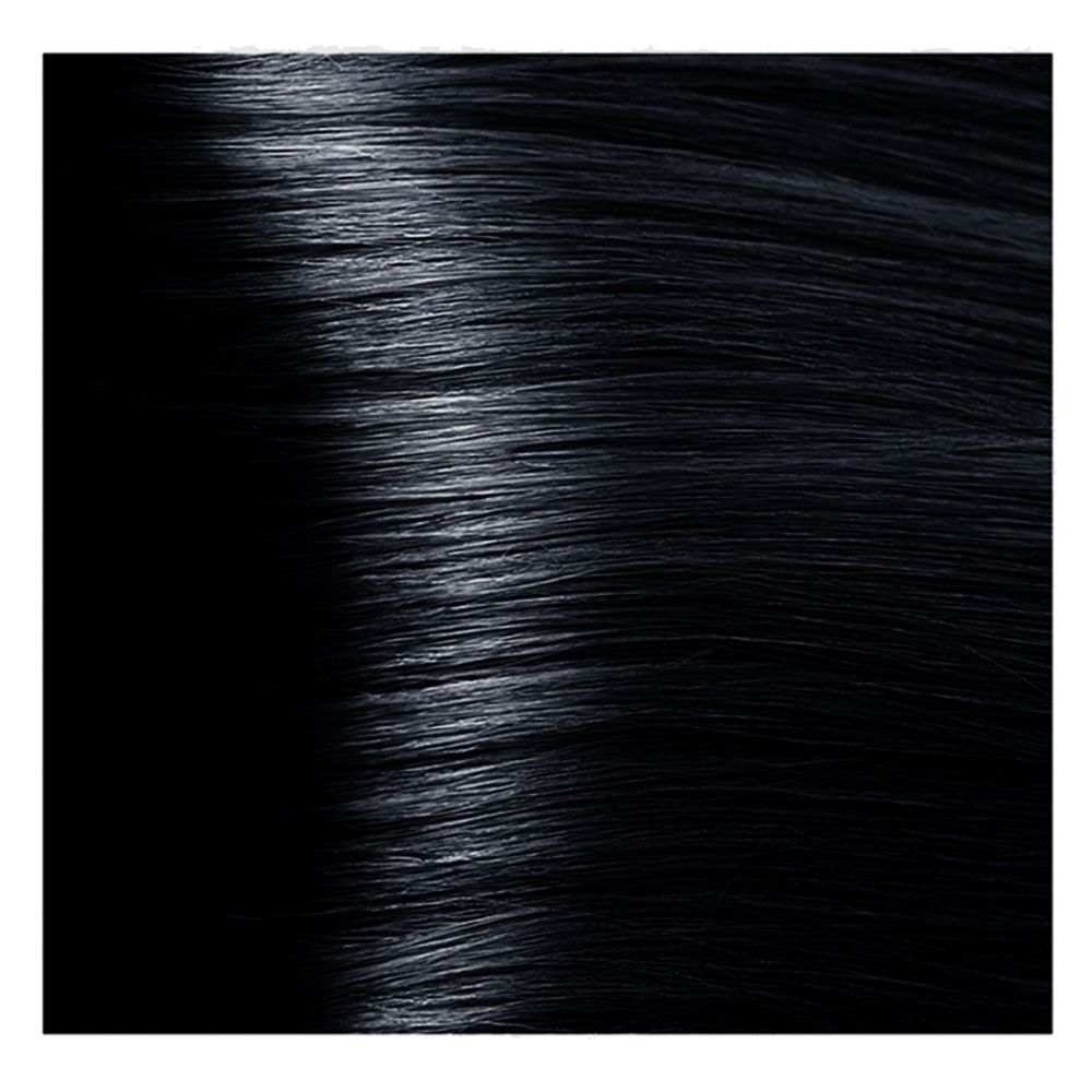 Крем краска для волос с гиалуроновой кислотой Kapous, 100 мл - HY 1.1 Иссиня черный