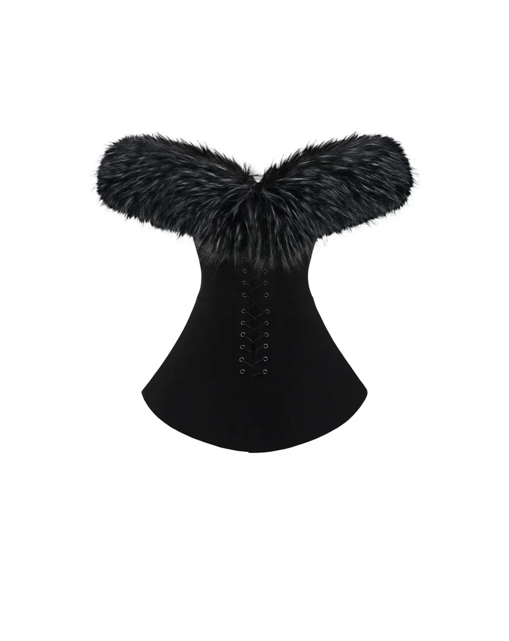 Корсет с мехом, Черный