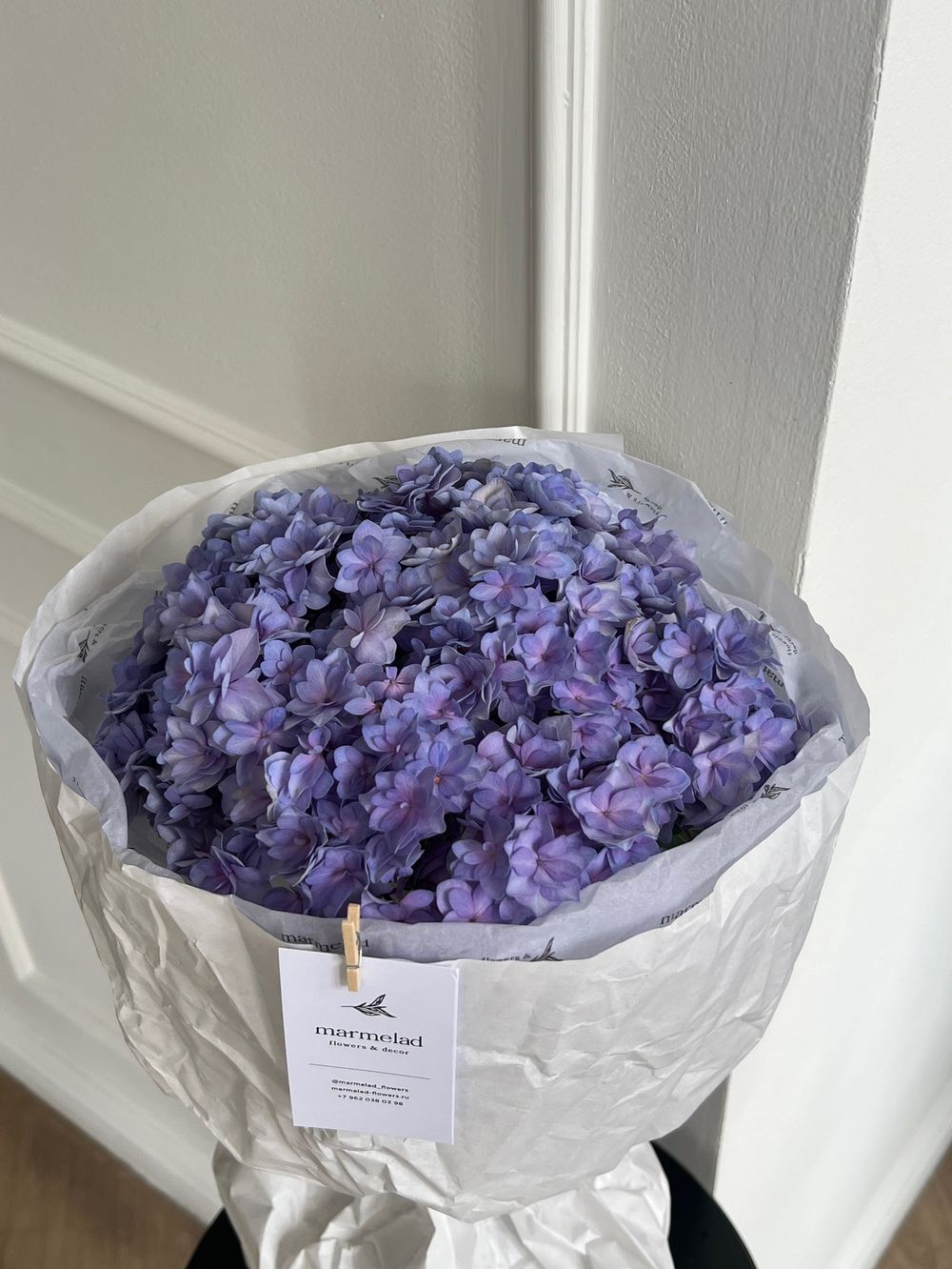 Букет из гортензии в фиолетовом оттенке