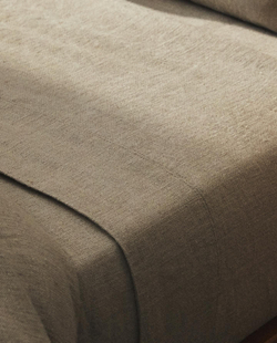 Zara Home - Простыня из льна, светло-бежевый, 290x280 см