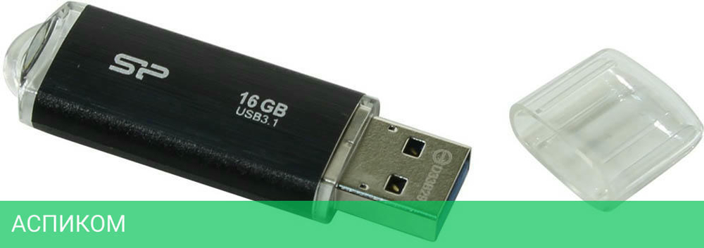 USB Flash-накопитель Silicon-Power Blaze B02 16Gb черный (SP016GBUF3B02V1K)