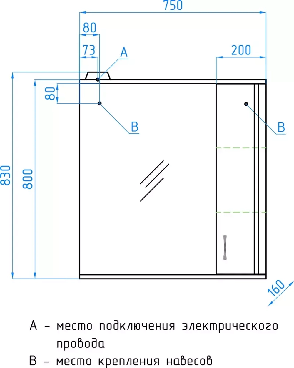 Зеркало-шкаф Style Line Панда 75/С