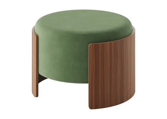 Банкетка Lagom D 62 см (зелено-голубой FiberGuard, орех)