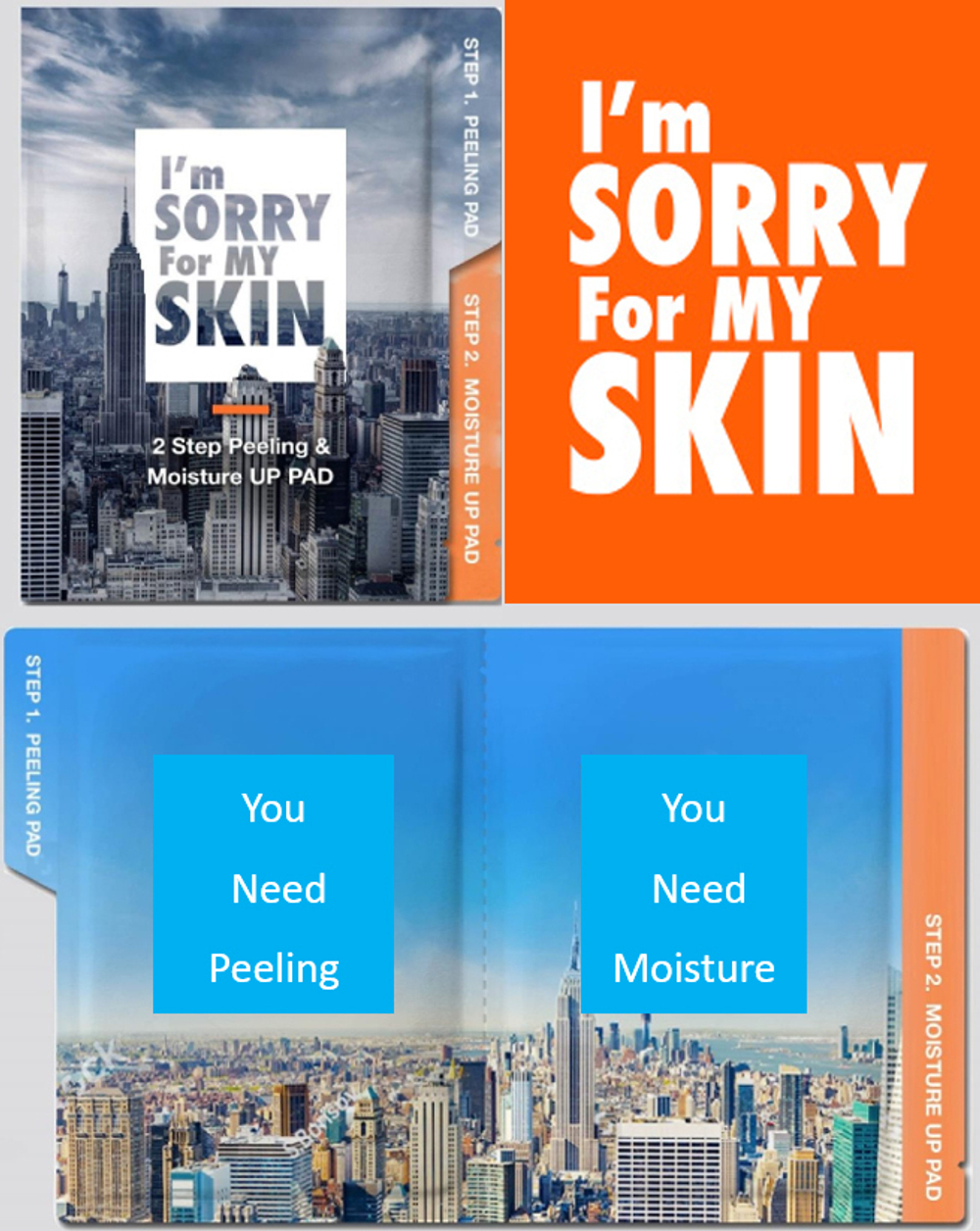 Набор двухступенчатый Пилинг пад + Маска I'm Sorry for My Skin Peeling Pad and Moisture Mask 7 г + 15 мл