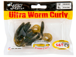 Слаги съедобные искусственные Lucky John ULTRAWORM Curly 2in (50 мм), цвет PA03, 10шт.