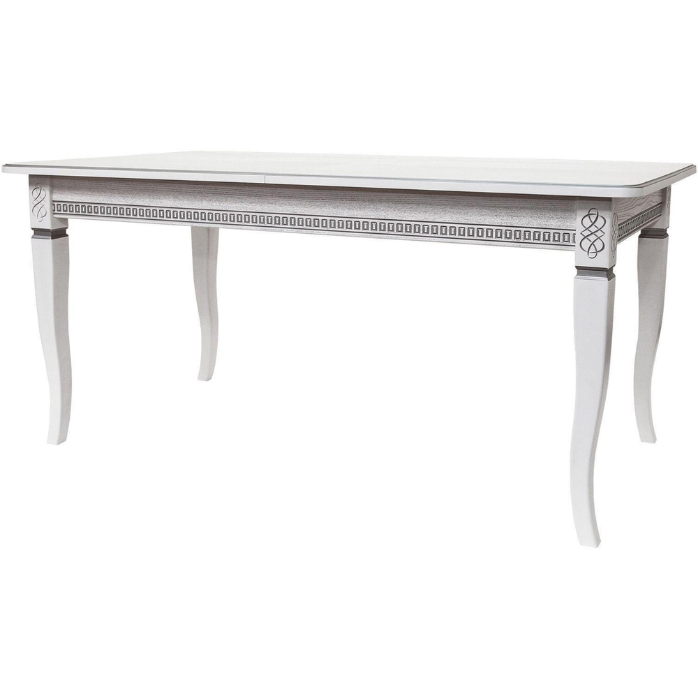 Стол обеденный ME_раздвижной Фидея 3 белый/серебро 120/160х70