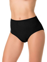 Трусы с высокой линией талии из мягкого перфорированного хлопка (Размер: XXXL) (Цвет: черный)