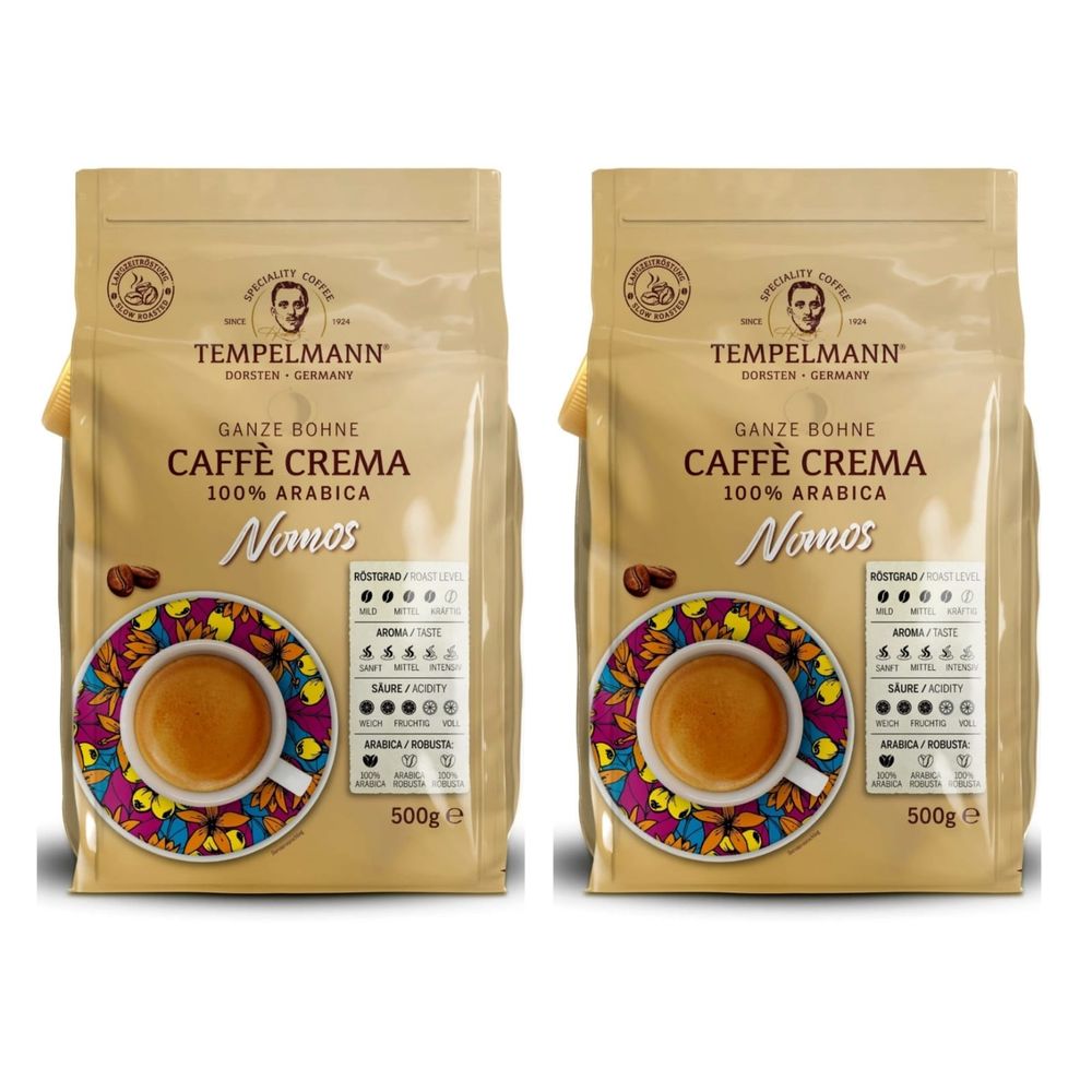 Кофе в зернах Tеmpelmann Caffe Crema Nomos 500 г x 2 шт