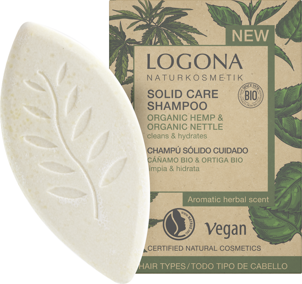 ШАМПУНЬ (ТВЕРДЫЙ ) С БИО-КОНОПЛЕЙ И БИО-КРАПИВОЙ 60 г (LOGONA)
