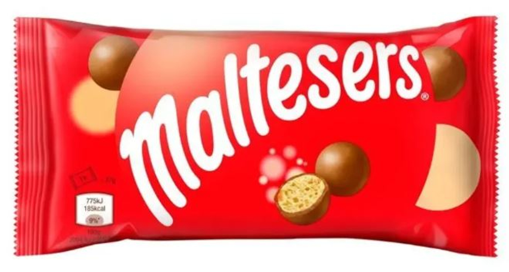 Шоколадные шарики Maltesers, кремовые 37г/25