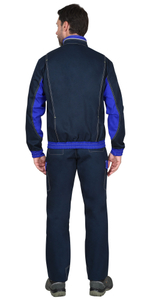 Костюм "КАРАТ-РОСС" куртка, полукомбинезон темно-синий с васильковым