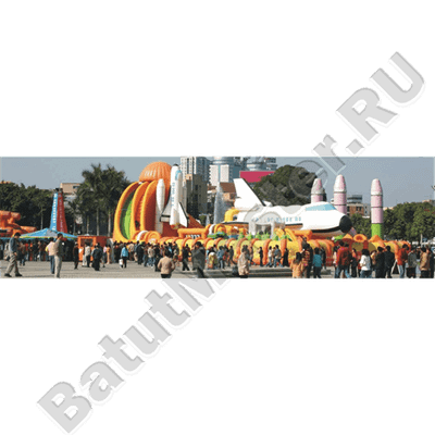 Коммерческий надувной батут "Ракета" 20*10*7 м