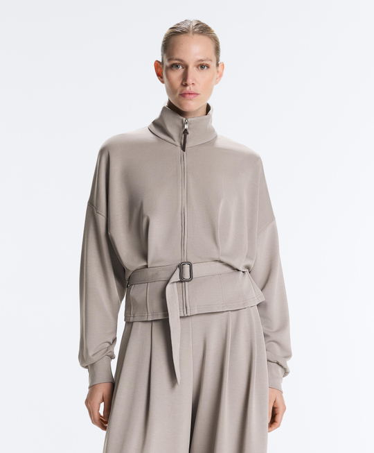 Oysho Мягкая куртка облегающего кроя, светло-серый