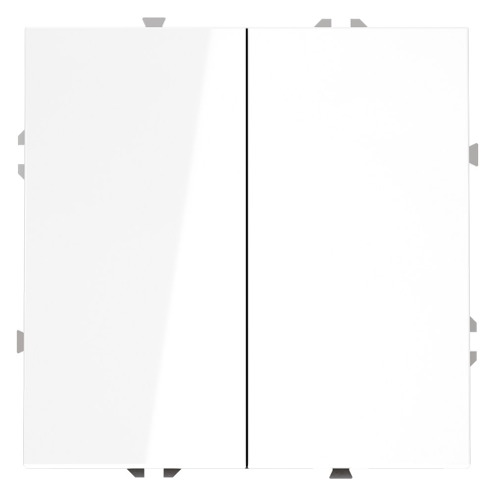 Выключатель встраиваемый VOLTUM S70 двухклавишный 10А, (белый глянцевый)