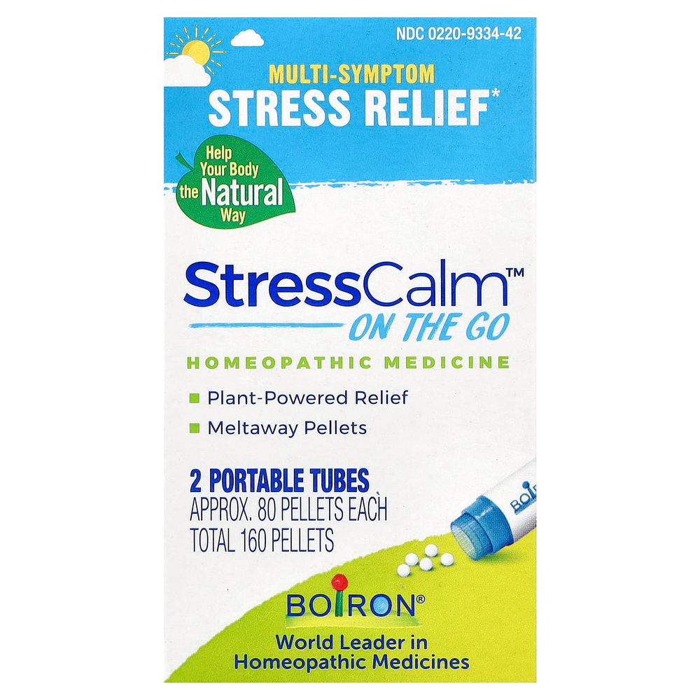 Boiron, StressCalm® On the Go, 2 переносных тюбика по 80 гранул
