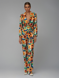 Пижамный костюм с птичками и подсолнухами