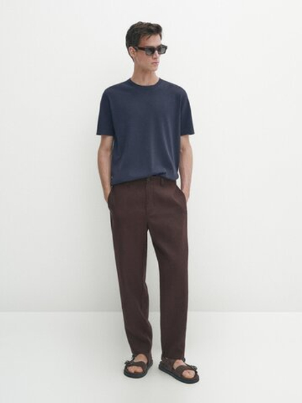 Massimo Dutti Футболка с круглым вырезом, синий
